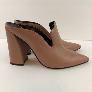 Marc Fisher Shoes Women 10 Ragina Slip on Mules Mauve Block Heel Pointed…